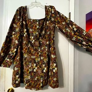 Corduroy Floral Dress